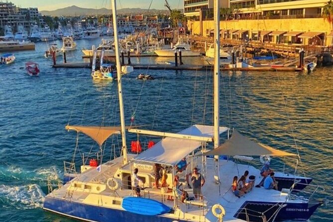 2 Hour Sunset Tour on Catamaran in Cabo San Lucas - Medano Beach Time: Music, Drinks, and a Soft Landing Back on Shore