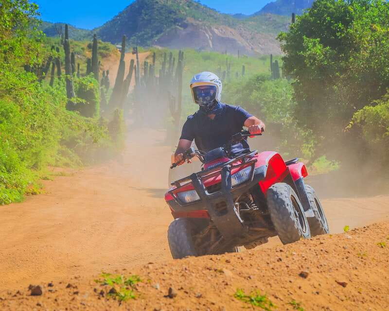 Cabo: Beach & Desert Single ATV Tour with Tequila Tasting - Getting to Migriño Park: pickup that saves time
