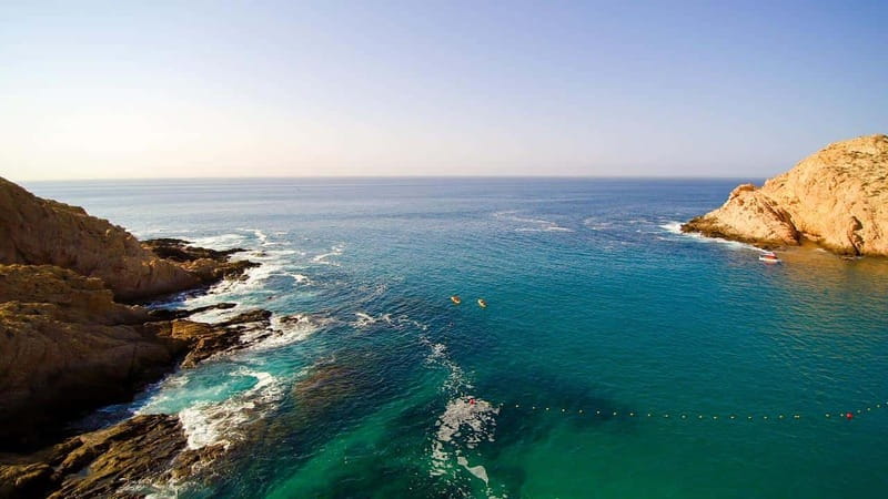 Cabo: Half-Day Kayak & Snorkel to Santa Maria & Chileno Bay - Santa María Bay: Calm Water, Craggy Cliffs, and Rocky Landings