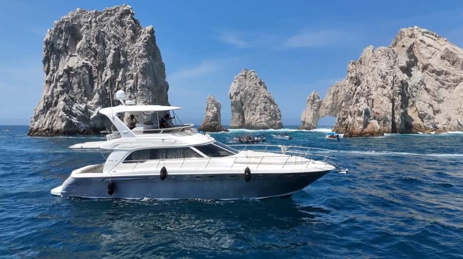 Cabo: Private Yacht Tour, Water Activities, Lunch & Drinks - A 52-foot private yacht in Cabo San Lucas, built for groups up to 18