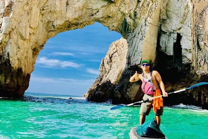 Cabo San Lucas Paddleboard and Snorkel at the Arch - Stop 2: El Arco de Cabo San Lucas up close on a paddleboard