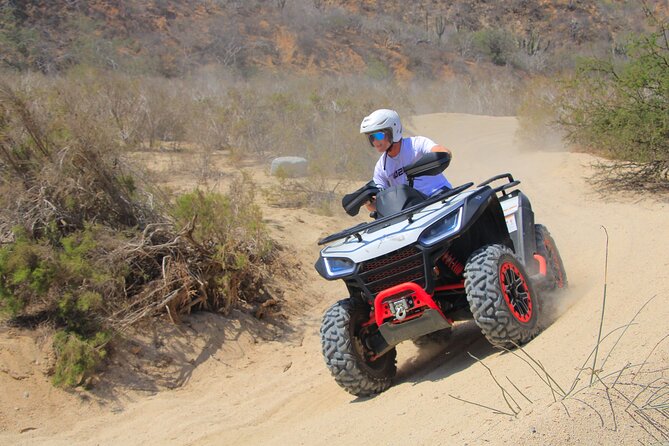 Combo Horseback Ride and Sky Bike in Cabo - Off-road Polaris Sportsman ACE ride: dry canyons to Pacific sand