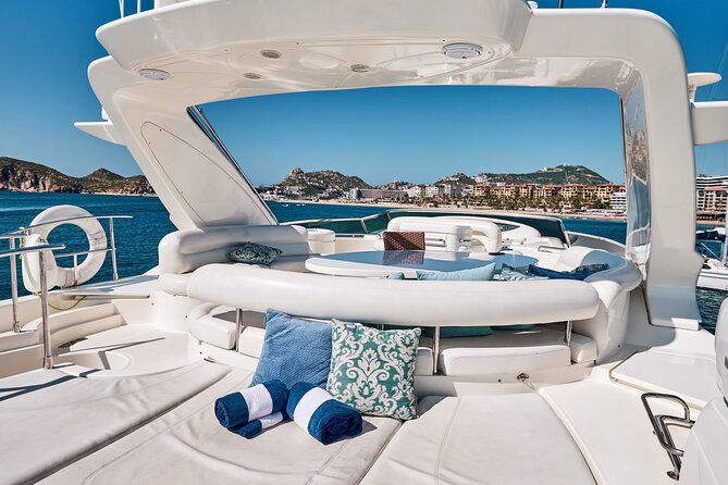 Heather Nikki 80 ft Italian Azimut Yacht Rental - Stepping Aboard at Marina Cabo San Lucas, Then Settling In