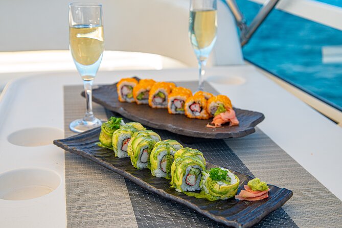 Luxury 42' Yacht Tour in Cabo for Snorkeling and Sunset - The premium bar, light lunch, and dessert during the cruise