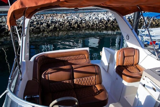 Luxury Experience on Private Yacht 34ft in Cabo - On board comfort: shade, bathroom, cabin, and bow sun time