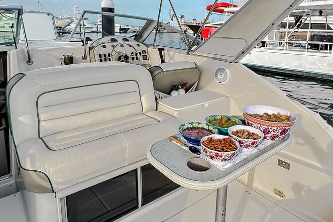Luxury Yacht Charter and Arch Tour in Cabo San Lucas - Drinks, Snacks, and the Pacífico Beer Setup
