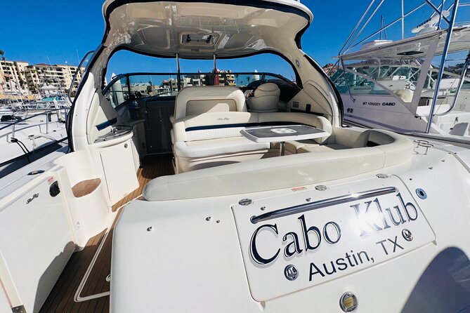 Luxury Yacht Tour in Los Cabos 45FT SeaRay Sundancer - Stop 2: Playa del Amor for Snorkel and Calm-Water Swimming