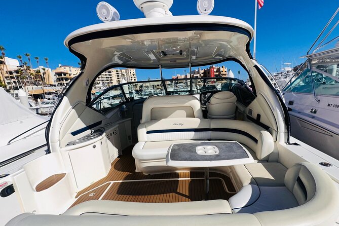 Luxury Yacht Tour in Los Cabos 45FT SeaRay Sundancer - Onboard Comfort, Included Water Gear, and What to Pack