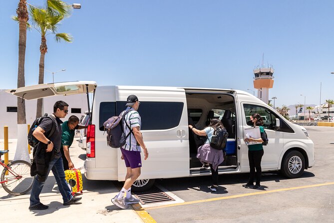 Private VAN Round-Trip from Airport to Cabo San Lucas Pacific - How pickup works at SJD, umbrella #5 and a sign