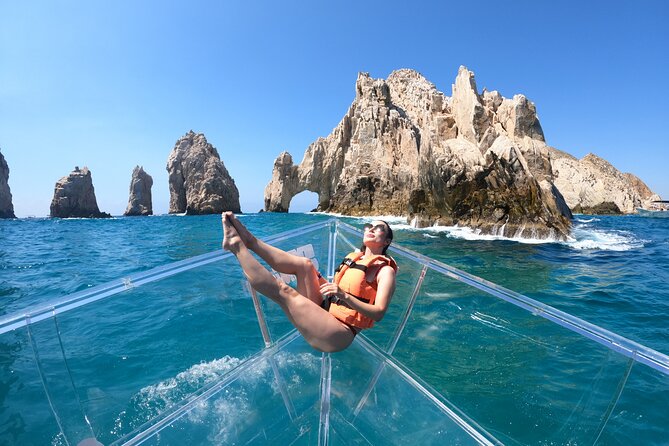 Tour to the Arch of Cabo San Lucas in a transparent glass boat - Glass-Bottom Views on the Way to El Arco